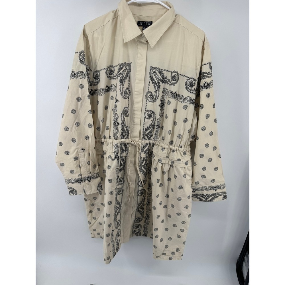 J.Crew Elena Mini Shirt-dress in Bandana-print cotton poplin Womens 22